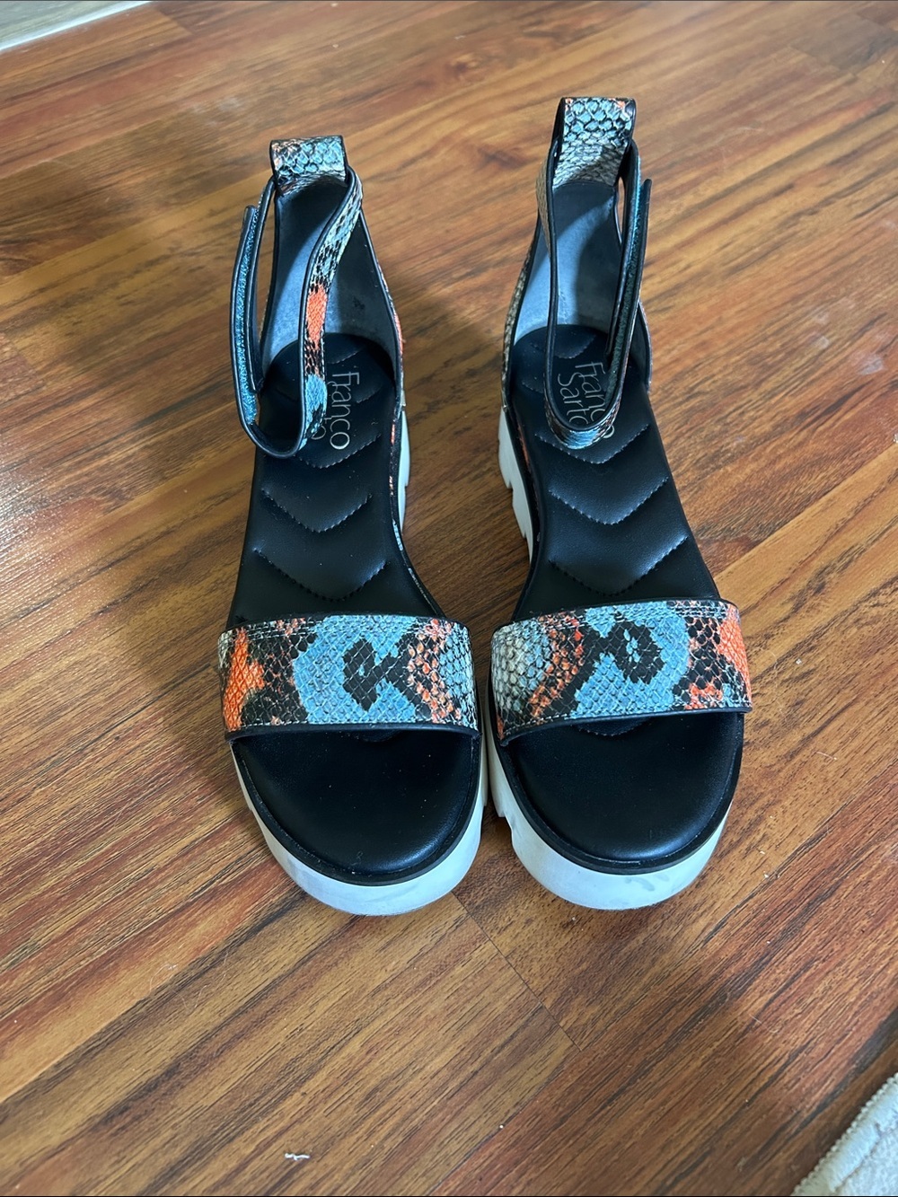 Franco Sarto Snakeskin Print Umbria Ankle Strap Sandal